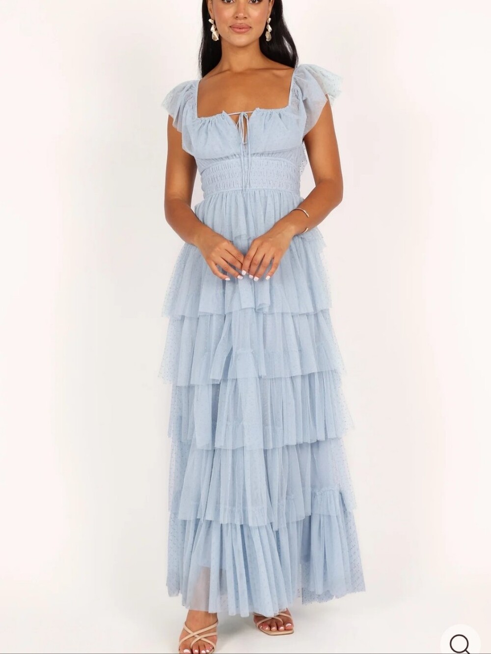 Petal And Pup Belle Light Blue Layered Tulle Dress Baby Shower Photo Shoot Small